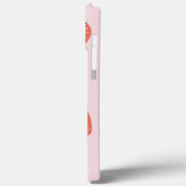 ピンクの背景の新鮮なイチゴ Case-Mate iPhoneケース (裏面 / 左)