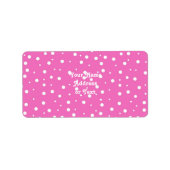 ピンクの背景の水玉模様 ラベル (正面)