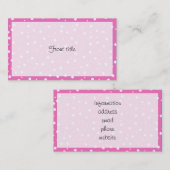 ピンクの背景の水玉模様 名刺 (正面/裏面)