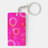 ピンクの背景の泡 キーホルダー (裏面)