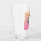 ピンクの背景の青い花 タンブラーグラス (右)