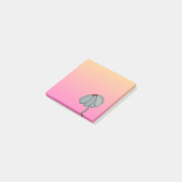 ピンクの背景の青い花 ポストイット