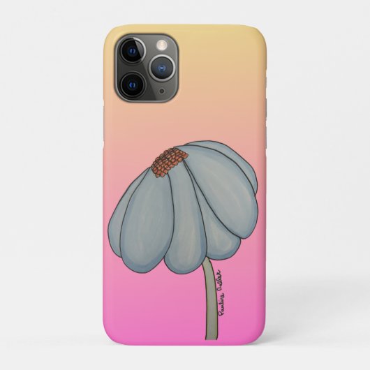 ピンクの背景の青い花 Case-Mate iPhoneケース (裏)