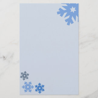 ピンクの背景の青い雪 便箋