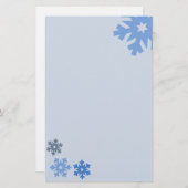 ピンクの背景の青い雪 便箋 (正面/裏面)