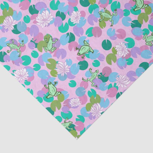 ピンクの背景を持つ可愛いカエルのアートティッシュペーパー 薄葉紙 (詳細)