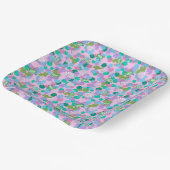 ピンクの背景を持つ可愛いカエルのアート紙プレート ペーパープレート (傾斜あり)