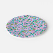 ピンクの背景を持つ可愛いカエルのアート紙プレート ペーパープレート (アングル)