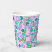 ピンクの背景を持つ可愛いカエル紙カップ 紙コップ (右)