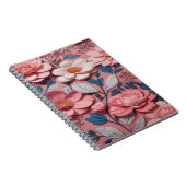 ピンクの背景を持つ花の模様 ノートブック (右側)