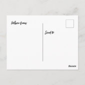 ピンクの背景を持つ花の模様 ポストカード (裏面)