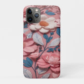 ピンクの背景を持つ花の模様 Case-Mate iPhoneケース (裏)