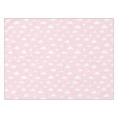 ピンクの背景パターンの白い漫画の雲 テーブルクロス (正面(横))