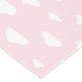 ピンクの背景パターンの白い漫画の雲 テーブルクロス (アングル)