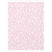 ピンクの背景パターンの白い漫画の雲 テーブルクロス (正面)