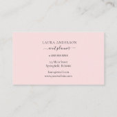 ピンクの背景ビジネスのソフトウォーターのカラーフローラ 名刺 (裏面)