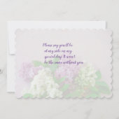 ピンクの背景淡い色のにライラック 招待状 (裏面)