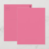 ピンクの背景色 ポストカード (正面/裏面)