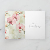 ピンクの胡蝶蘭の結婚式 カード (内部)