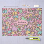 ピンクの胸が人気のユーモア満載のパターン 薄葉紙 (クラフト)