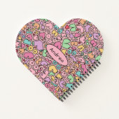 ピンクの胸のパタ人気があるーン ノートブック (裏面)