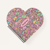 ピンクの胸のパタ人気があるーン ノートブック (正面)