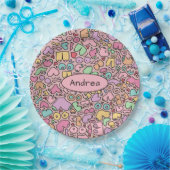 ピンクの胸のパタ人気があるーン ペーパープレート (パーティー)