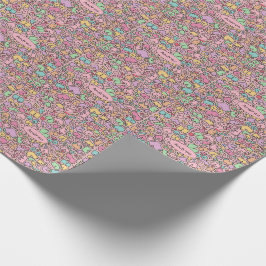 ピンクの胸のパタ人気があるーン ラッピングペーパー