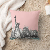 ピンクの自由の女神ニューヨーク装飾用クッション クッション (ブランケット)