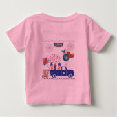 ピンクの自由の花火の夢 ベビーTシャツ (裏面)