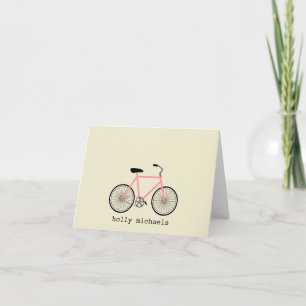 ピンクの自転車のノパーソナライズされたートカード ノートカード