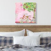 ピンクの自転車 キャンバスプリント (インサイチュ (寝室))
