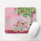 ピンクの自転車 マウスパッド (マウス)