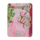 ピンクの自転車 マグネット (縦)