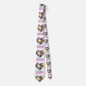 ピンクの自閉意識メンズネックタイ ネクタイ (正面)