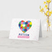 ピンクの自閉症の意識 カード (黄色い花)
