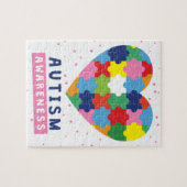 ピンクの自閉症の意識 ジグソーパズル (横)