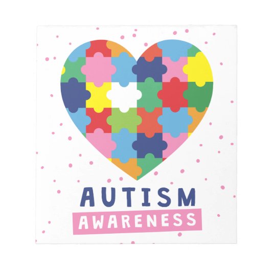 ピンクの自閉症の意識 ノートパッド (正面)