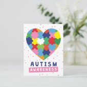 ピンクの自閉症の意識 ポストカード (スタンド正面)