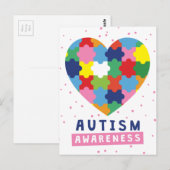 ピンクの自閉症の意識 ポストカード (正面/裏面)