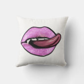ピンクの舌と唇 クッション (裏面)