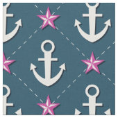 ピンクの航海のないかりの生地 ファブリック (クローズアップ)