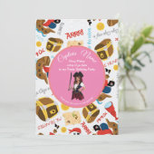 ピンクの船と宝物パーティー　海賊の招待状 招待状 (スタンド正面)