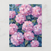 ピンクの色あいのアジサイの花 ポストカード (正面)