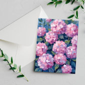 ピンクの色あいのアジサイの花 ポストカード
