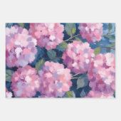ピンクの色あいのアジサイの花 ラッピングペーパーシート (正面2)