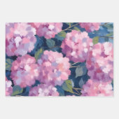 ピンクの色あいのアジサイの花 ラッピングペーパーシート (正面)