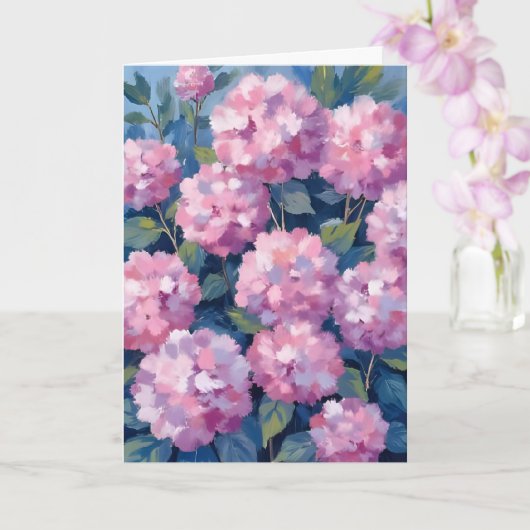 ピンクの色あせたアジサイの花 カード (蘭)