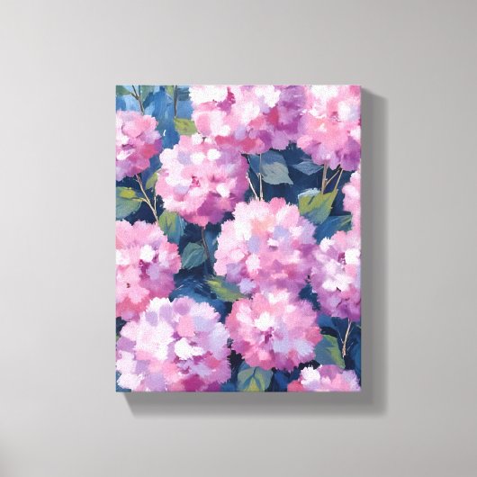 ピンクの色あせたアジサイの花 キャンバスプリント (正面)