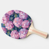 ピンクの色あせたアジサイの花 卓球ラケット (横)